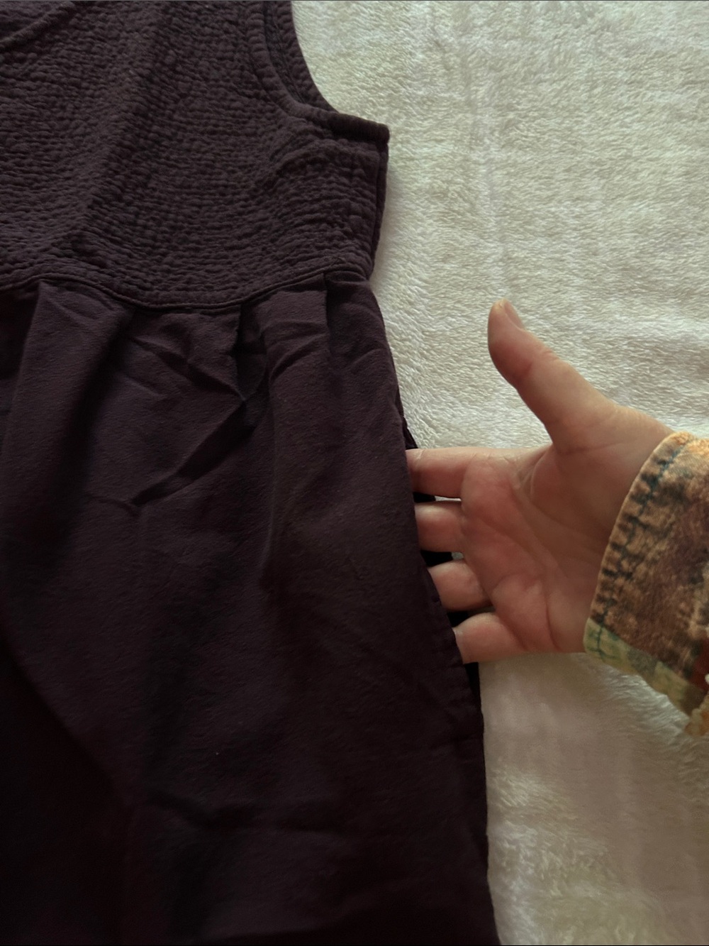 Orvis Women's Plum Sleeveless V-Neck Button-Front Layering Jumper Dress, Size L - Picture 8 of 10